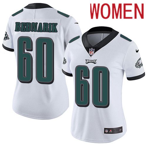 Women Philadelphia Eagles #60 Chuck Bednarik Nike White Vapor Limited NFL Jersey